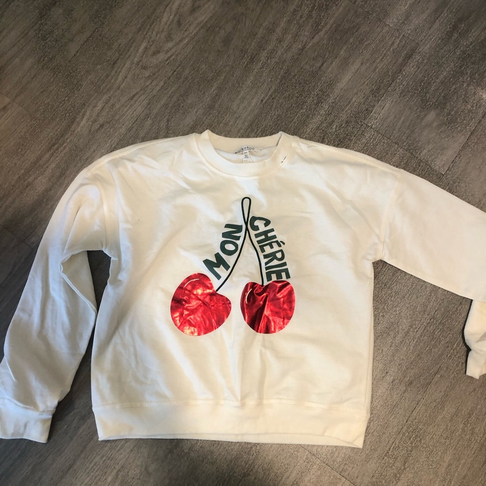 Workshop Mon Cherry Cream sweat shirt S new